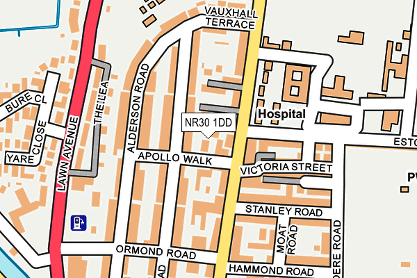 NR30 1DD map - OS OpenMap – Local (Ordnance Survey)