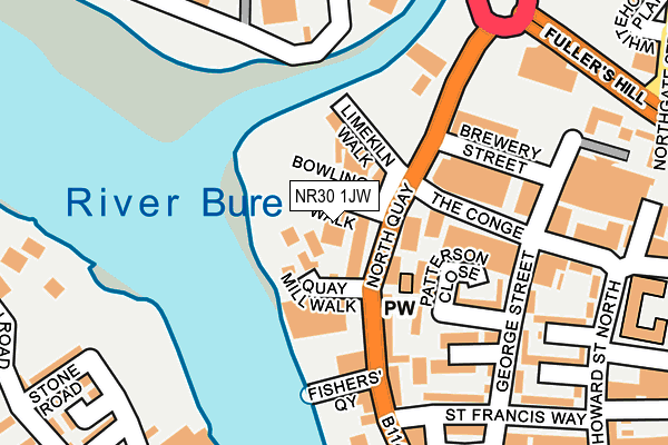NR30 1JW map - OS OpenMap – Local (Ordnance Survey)