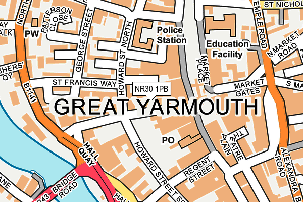 NR30 1PB map - OS OpenMap – Local (Ordnance Survey)