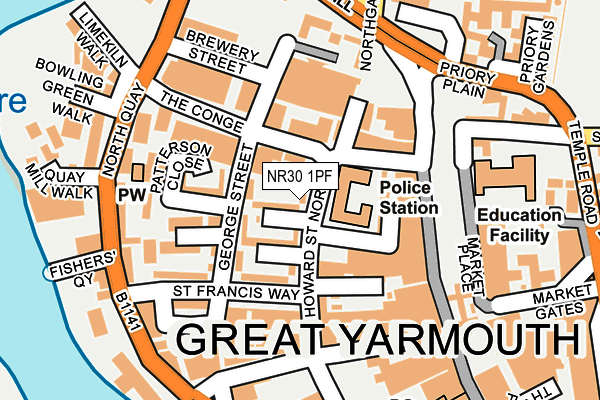NR30 1PF map - OS OpenMap – Local (Ordnance Survey)