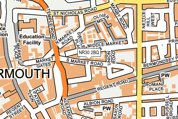 NR30 2BQ map - OS OpenMap – Local (Ordnance Survey)