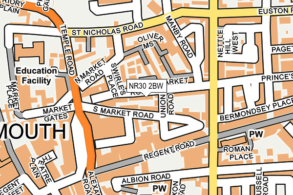 NR30 2BW map - OS OpenMap – Local (Ordnance Survey)
