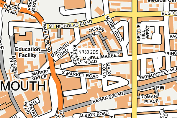 NR30 2DS map - OS OpenMap – Local (Ordnance Survey)