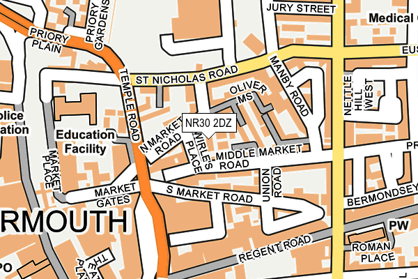 NR30 2DZ map - OS OpenMap – Local (Ordnance Survey)