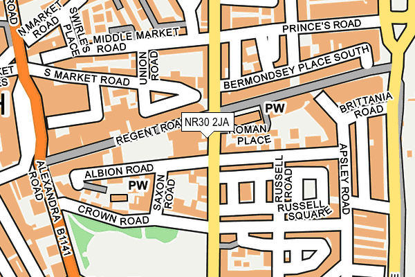 NR30 2JA map - OS OpenMap – Local (Ordnance Survey)