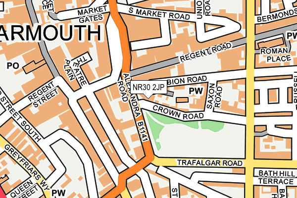 Map of KINGS COURT RESIDENTS ASSOCIATION GREAT YARMOUTH LIMITED at local scale