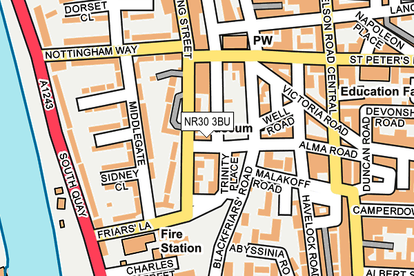 NR30 3BU map - OS OpenMap – Local (Ordnance Survey)