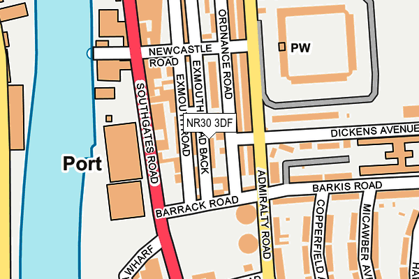 NR30 3DF map - OS OpenMap – Local (Ordnance Survey)
