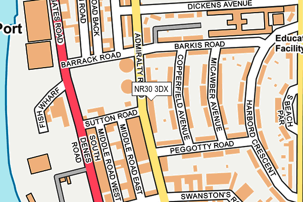 NR30 3DX map - OS OpenMap – Local (Ordnance Survey)