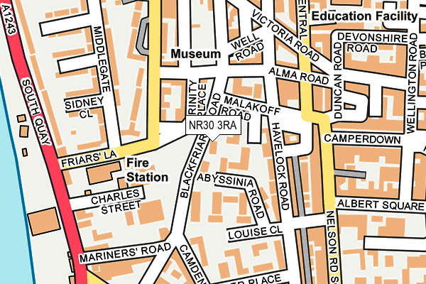 NR30 3RA map - OS OpenMap – Local (Ordnance Survey)