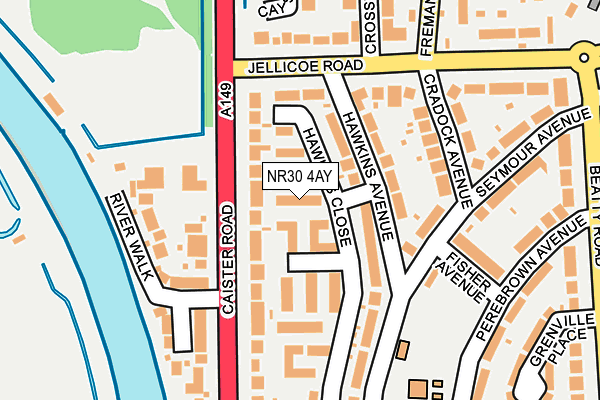 NR30 4AY map - OS OpenMap – Local (Ordnance Survey)