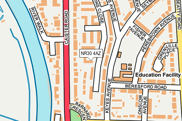 NR30 4AZ map - OS OpenMap – Local (Ordnance Survey)
