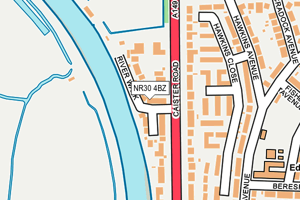 NR30 4BZ map - OS OpenMap – Local (Ordnance Survey)