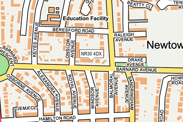 NR30 4DX map - OS OpenMap – Local (Ordnance Survey)
