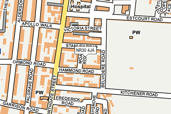 NR30 4JA map - OS OpenMap – Local (Ordnance Survey)