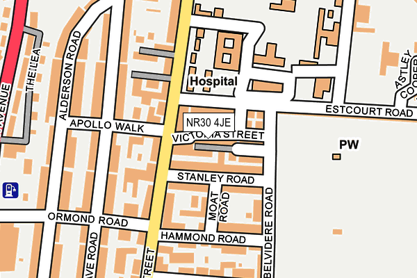 NR30 4JE map - OS OpenMap – Local (Ordnance Survey)