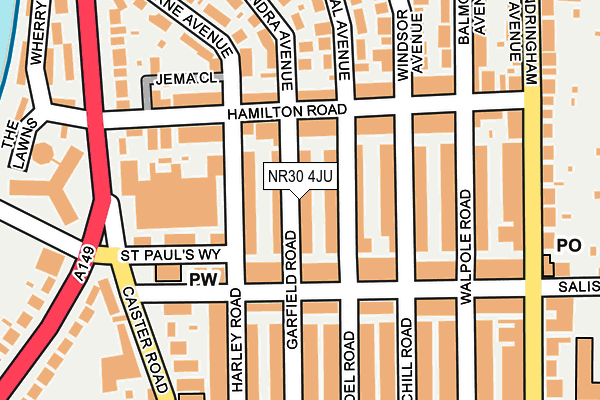 NR30 4JU map - OS OpenMap – Local (Ordnance Survey)