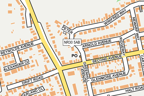 NR30 5AB map - OS OpenMap – Local (Ordnance Survey)