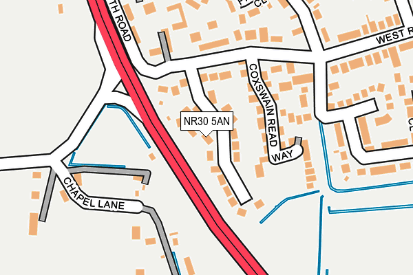 NR30 5AN map - OS OpenMap – Local (Ordnance Survey)