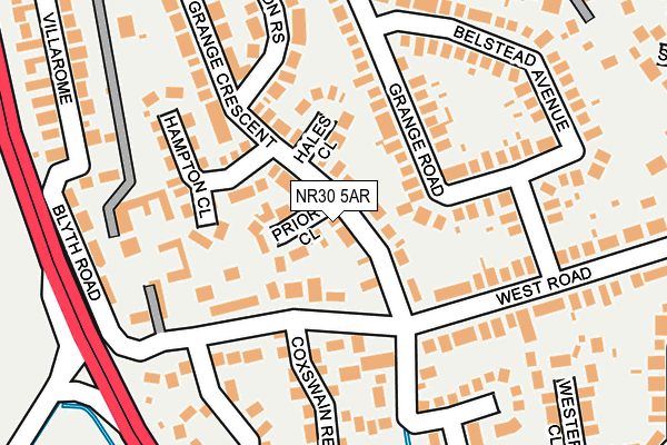 NR30 5AR map - OS OpenMap – Local (Ordnance Survey)