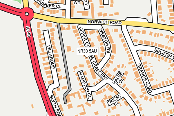 NR30 5AU map - OS OpenMap – Local (Ordnance Survey)