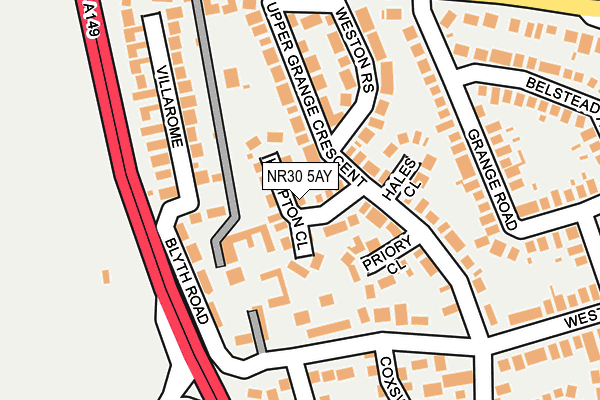 NR30 5AY map - OS OpenMap – Local (Ordnance Survey)