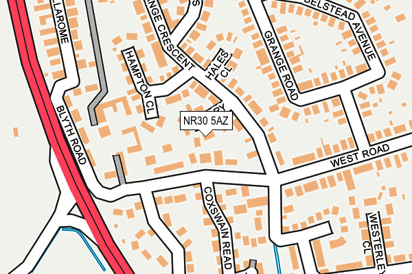 NR30 5AZ map - OS OpenMap – Local (Ordnance Survey)