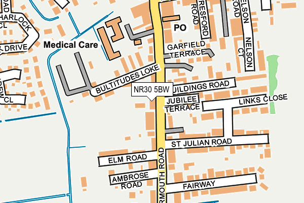 NR30 5BW map - OS OpenMap – Local (Ordnance Survey)
