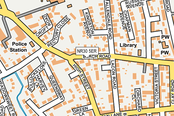 NR30 5ER map - OS OpenMap – Local (Ordnance Survey)