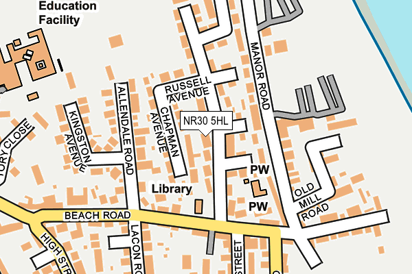 NR30 5HL map - OS OpenMap – Local (Ordnance Survey)