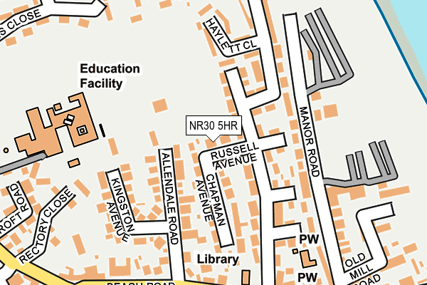 NR30 5HR map - OS OpenMap – Local (Ordnance Survey)
