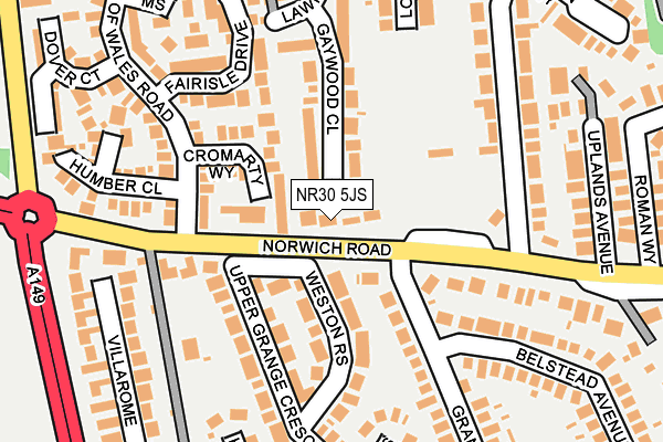 NR30 5JS map - OS OpenMap – Local (Ordnance Survey)