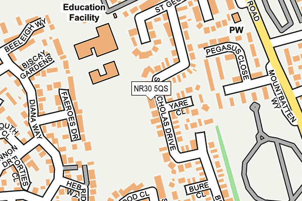 NR30 5QS map - OS OpenMap – Local (Ordnance Survey)