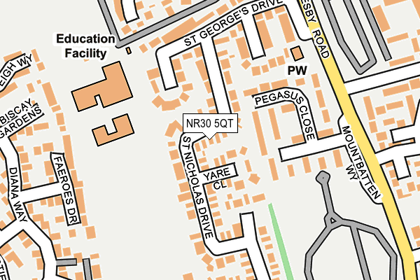 NR30 5QT map - OS OpenMap – Local (Ordnance Survey)