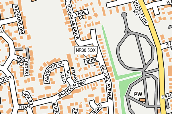 NR30 5QX map - OS OpenMap – Local (Ordnance Survey)