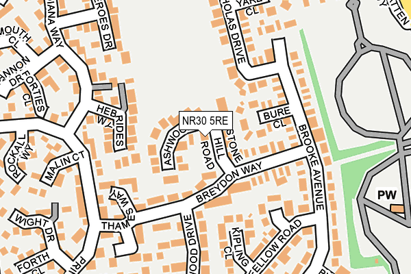 NR30 5RE map - OS OpenMap – Local (Ordnance Survey)