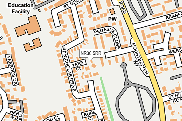 NR30 5RR map - OS OpenMap – Local (Ordnance Survey)