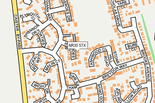 NR30 5TX map - OS OpenMap – Local (Ordnance Survey)