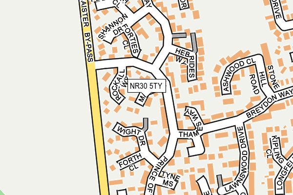 NR30 5TY map - OS OpenMap – Local (Ordnance Survey)