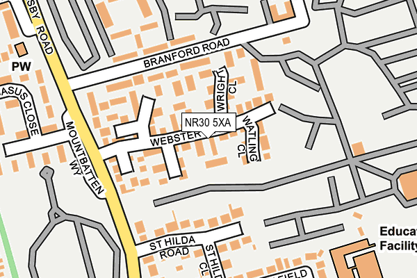 NR30 5XA map - OS OpenMap – Local (Ordnance Survey)