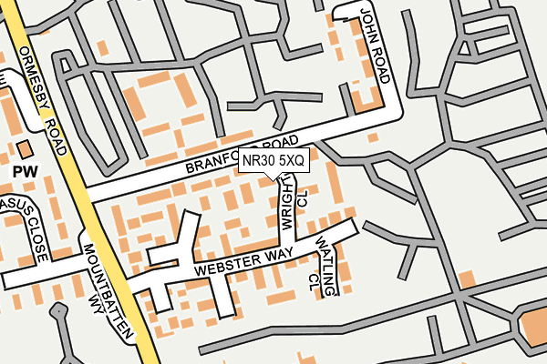 NR30 5XQ map - OS OpenMap – Local (Ordnance Survey)