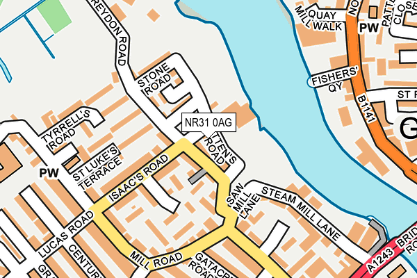 NR31 0AG map - OS OpenMap – Local (Ordnance Survey)