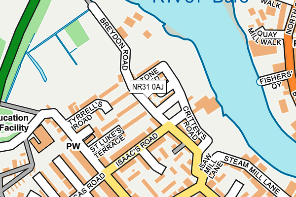 NR31 0AJ map - OS OpenMap – Local (Ordnance Survey)
