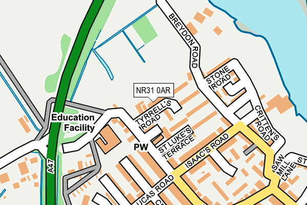NR31 0AR map - OS OpenMap – Local (Ordnance Survey)