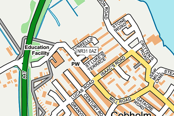 NR31 0AZ map - OS OpenMap – Local (Ordnance Survey)