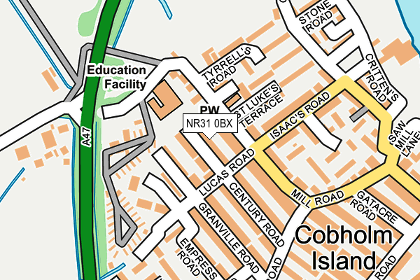 NR31 0BX map - OS OpenMap – Local (Ordnance Survey)