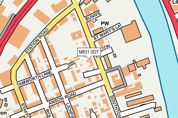 NR31 0DT map - OS OpenMap – Local (Ordnance Survey)