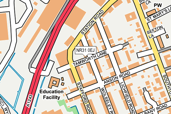 NR31 0EJ map - OS OpenMap – Local (Ordnance Survey)