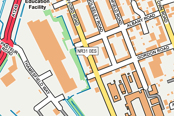 NR31 0ES map - OS OpenMap – Local (Ordnance Survey)