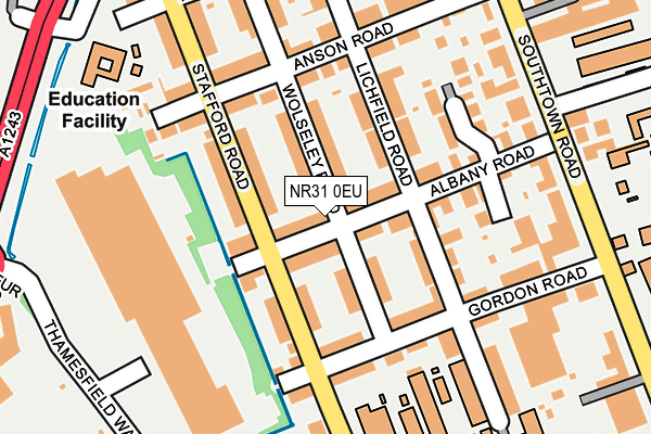 NR31 0EU map - OS OpenMap – Local (Ordnance Survey)